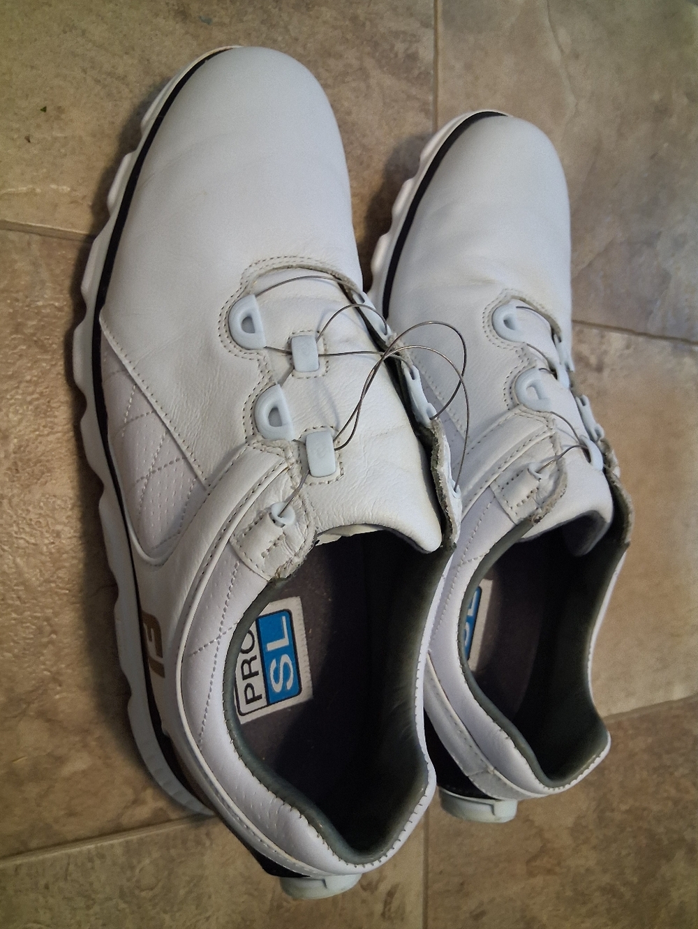 FJ BOA Golf Shoes Mens 8.5M White with Easy-Tie Lacing